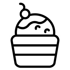 Cupcake Sweet Food Line Icon