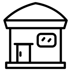 House Shop Street Line Icon