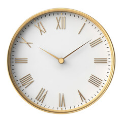 wall clock isolated on transparent white background, clipping path