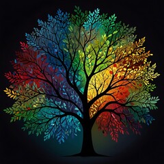 Natural Green Tree and color Tree 3d Background image