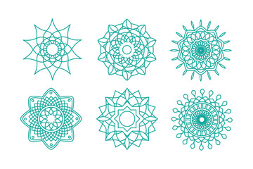 Ornamental luxury mandala pattern set design