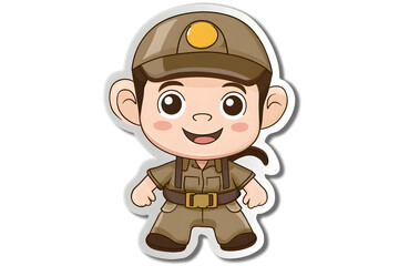 Cute Zookeeper Vector Illustration for Stickers