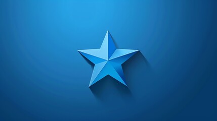 Obraz premium A single blue star on a blue background.