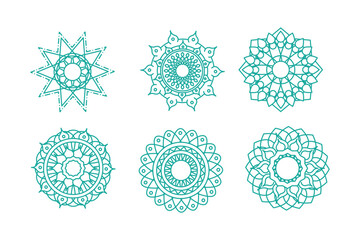 Ornamental luxury mandala pattern set design