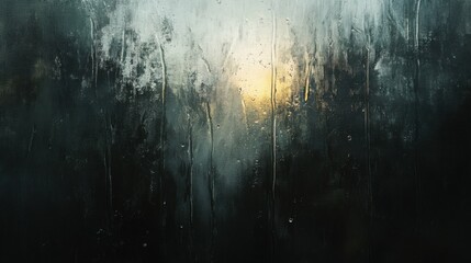 Obraz premium Wet glass window with raindrops, blurred background, melancholy and moody, soft focus, sense of calm and reflection