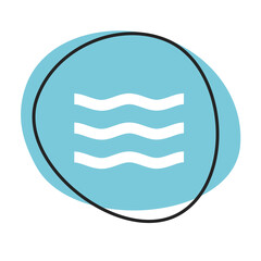 Wellen Button - Icon in blau und weiß