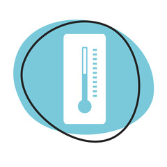 Thermometer Button - Icon in blau und weiß