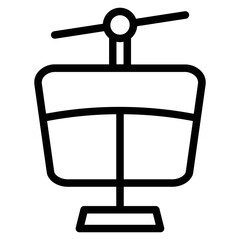 Outdoors Ski Lift Line Icon
