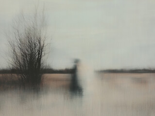 Fototapeta premium Surreal Contemporary Modern Grainy Art in Vintage Look