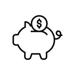 Piggybank icons set vector stock illustration