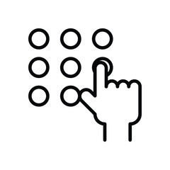 Pin Pasword icons set vector stock illustration