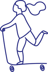 Kid silhouette. Stylized vector line person isolated. Human body