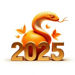 happy new year 2025, zodiac year, orange, orange fruit, symbol, silhouette, small snake