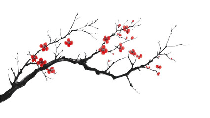 Cherry blossom thank you card design template. Watercolor cherry blossom invitation © Rimsky