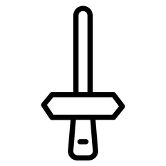 Hobby Kendo Sport Line Icon