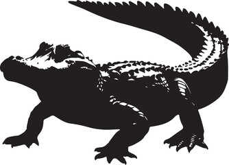  gritty gator silhouette- vector image of gritty gator - animal gritty gator 