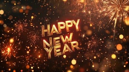 Happy New Year Celebration with Copy Space