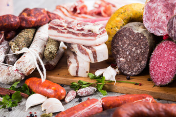 Tasty meat and sausage products