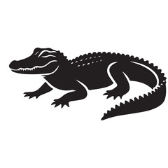  gritty gator silhouette- vector image of gritty gator - animal gritty gator 