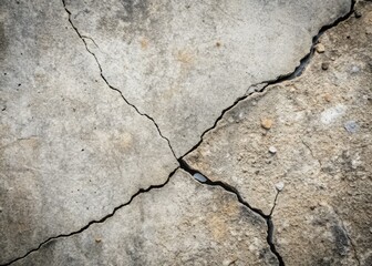 Obraz premium Cracked Concrete Surface Texture for Minimalist Backgrounds, Fissures and Patterns for Modern Designs, Aesthetic Urban Details, and Creative Visual Elements