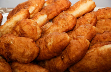 Perfect homemade Romanian crullers filled with salty cheese