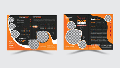 Food menu 4brochure design and food flyer template