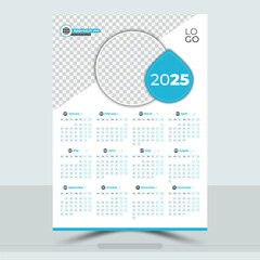 2025 wall calendar and print design template