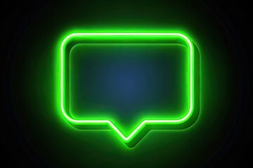 Fototapeta premium Glowing Neon Messaging Icon on Black Background - WhatsApp Style, HD Animation, Social Media Communication, Digital Technology, Vibrant Color, Modern Design, Creative Graphics, Online Connectivity
