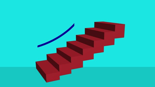 animated of heaped success stairs with upward arrow-money making stairs graph with upward arrow