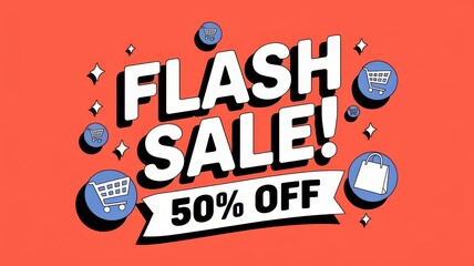Flash sale limited time offer big savings discounts typography template promotion label background. Seasonal Sale price drop for retail shop label for flyer, brochure, website, online shopping, market