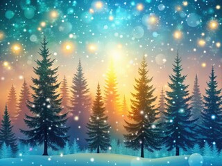 Seamless Christmas Background with Snowfall and Trees - Low Light Photography for Holiday Decor, Winter Wonderland, Festive Atmosphere, Cozy Vibes, and Seasonal Charm