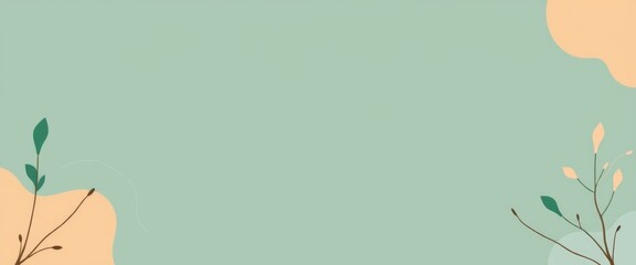  Elegant nature presentation design with abstract shapes and leaves. 