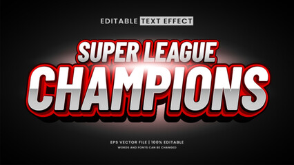 Champions super league 3d editable text effect
