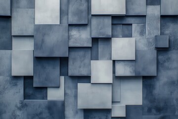 Animated motion of blue and grey squares against a gray background