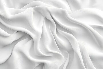 Obraz premium Abstract white fabric background with soft, flowing waves and subtle texture.