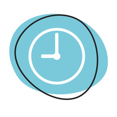 9 Uhr Button - Icon in blau und wei&szlig;