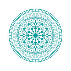 very simple, mandala pattern, black and white, in the style of clip art
