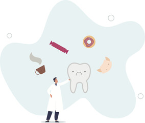 dentist warns of health hazards.flat characters.