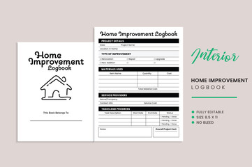 Home Improvement Logbook Kdp Interior Template