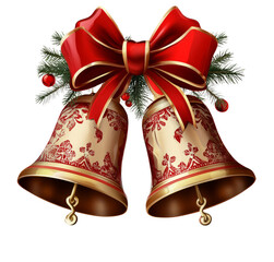 Christmas Bells with Red Ribbon