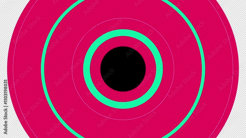 Poster vibrant concentric circles design with colorful geometric patterns