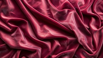 Obraz premium A close up of a deep red, silky fabric with soft folds.