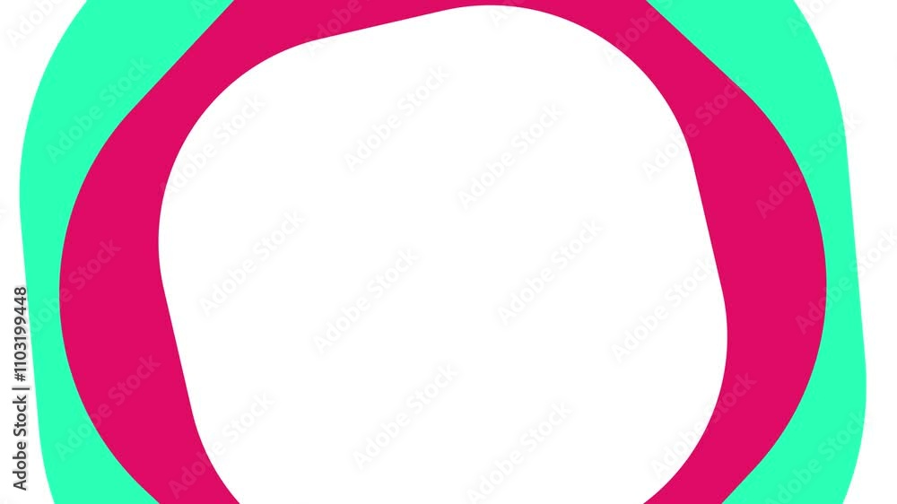 Poster abstract geometric pattern with pink and green colors in dynamic circular forms