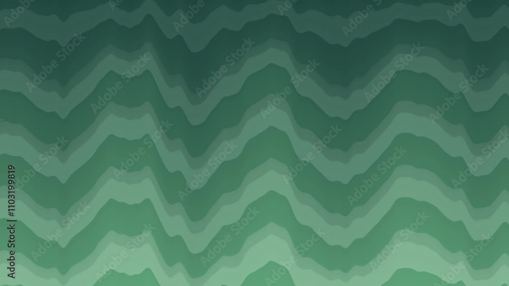 Poster wavy green abstract pattern with gradient lines in digital art design