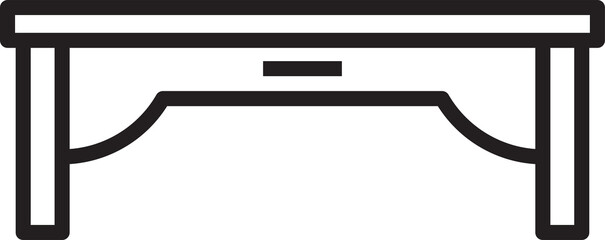 Desk with Drawer Icon Illustration
