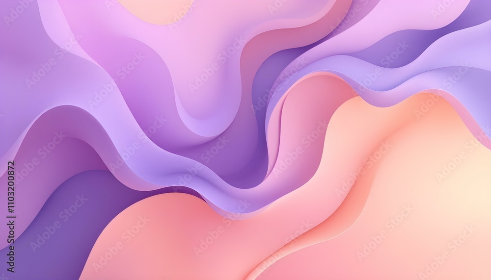 Poster soft pink and beige waves are overlapping. delicate abstract background with a soothing and calming 