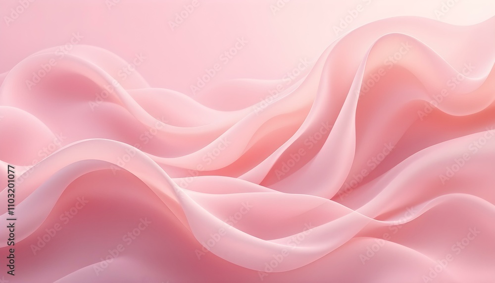 Poster soft pink and beige waves are overlapping. delicate abstract background with a soothing and calming 