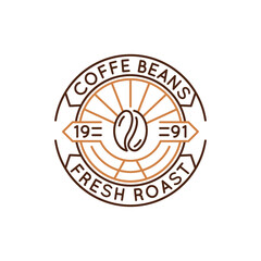 Simple Logo with Coffee beans fresh roast icon. Simple logo with coffee bean icon for social media, app, and web design. Vector illustration.