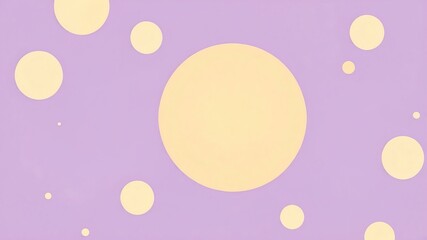 Abstract shade of yellow circles on pastel purple background