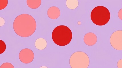 Abstract shade of red circles on pastel purple background